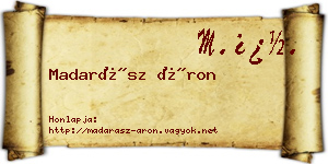 Madarász Áron névjegykártya