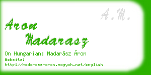 aron madarasz business card